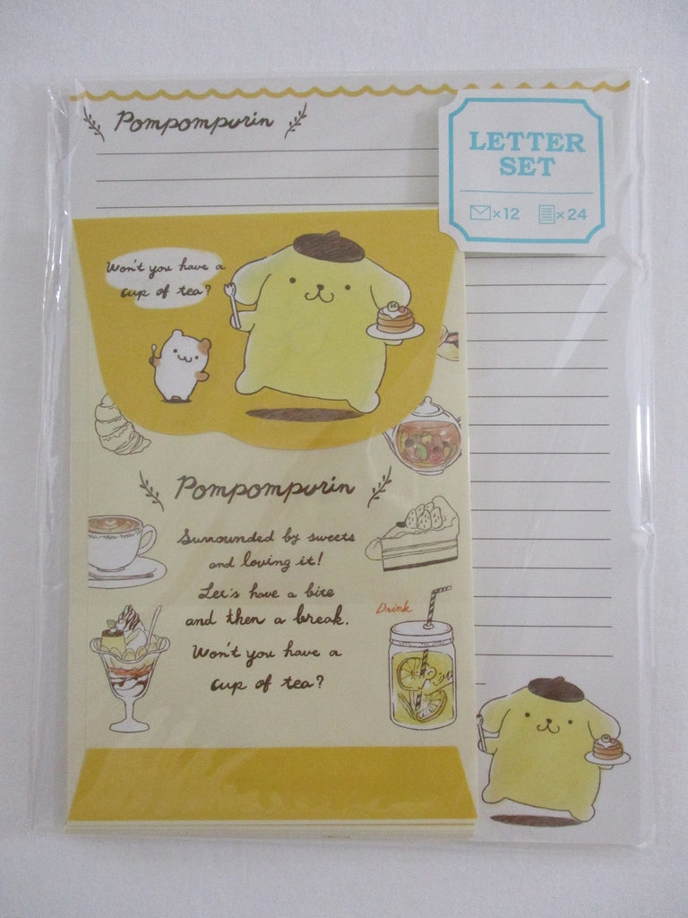 Cute Kawaii Sanrio Pom Pom Purin Cafe Dog Letter Set Pack - Stationery Penpal Writing Paper Envelope