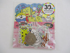 Cute Kawaii Mind Wave 30th Anniversary - Favorite Animals Characters Flake Stickers Sack - for Journal Agenda Planner Scrapbooking Craft
