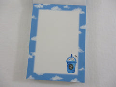 Cute Kawaii Mind Wave Blue Cafe #Sunny #pop #sky Mini Notepad / Memo Pad - Stationery Design Writing Collection