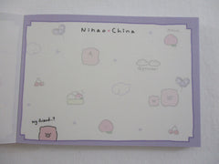 Cute Kawaii Q-Lia Pink PIggy Gyoza Mochi Mini Notepad / Memo Pad - Stationery Design Writing Collection
