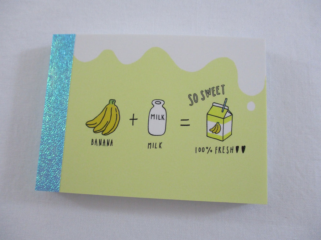 Cute Kawaii Q-Lia Banana Milk Fresh Sweet Mini Notepad / Memo Pad - Stationery Design Writing Paper Collection