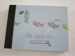 Cute Kawaii Q-Lia Fine Shark Days Mini Notepad / Memo Pad - Stationery Design Writing Paper Collection