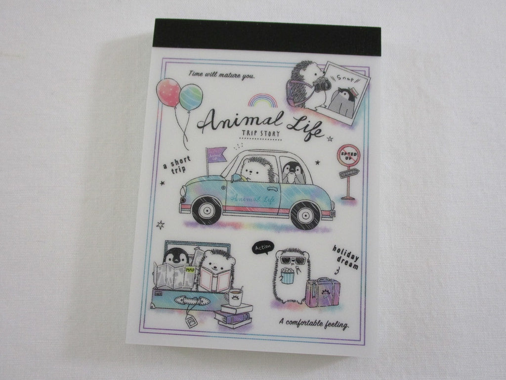 Cute Kawaii Kamio Hedgehog Dream Holiday Road Trip Mini Notepad / Memo Pad - Stationery Designer Paper Collection