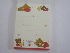 Cute Kawaii San-X Rilakkuma Bear Strawberry Mini Notepad / Memo Pad - A - Stationery Writing Message