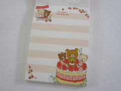 Cute Kawaii San-X Rilakkuma Bear Strawberry Mini Notepad / Memo Pad - B - Stationery Writing Message