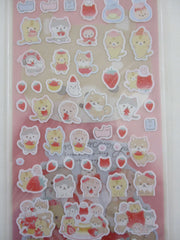 Cute Kawaii San-X CorocorocoroNya Cat Strawberry Sticker Sheet Set 2021 - A - for Planner Journal Scrapbook Craft