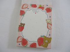 Cute Kawaii San-X Rilakkuma Bear Strawberry Mini Notepad / Memo Pad - D - Stationery Writing Message