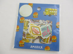 Cute Kawaii Mind Wave Favorite Travel Vacation America Flake Stickers Sack - for Journal Agenda Planner Scrapbooking Craft