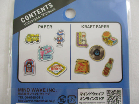 Cute Kawaii Mind Wave Favorite Travel Vacation America Flake Stickers Sack - for Journal Agenda Planner Scrapbooking Craft