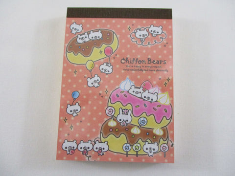 Cute Kawaii Crux Chiffon Bear Donuts Mini Notepad / Memo Pad - Stationery Designer Paper Collection