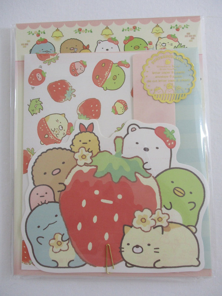 Cute Kawaii San-X Sumikko Strawberry Letter Set Pack - B - Stationery Writing Paper Envelope
