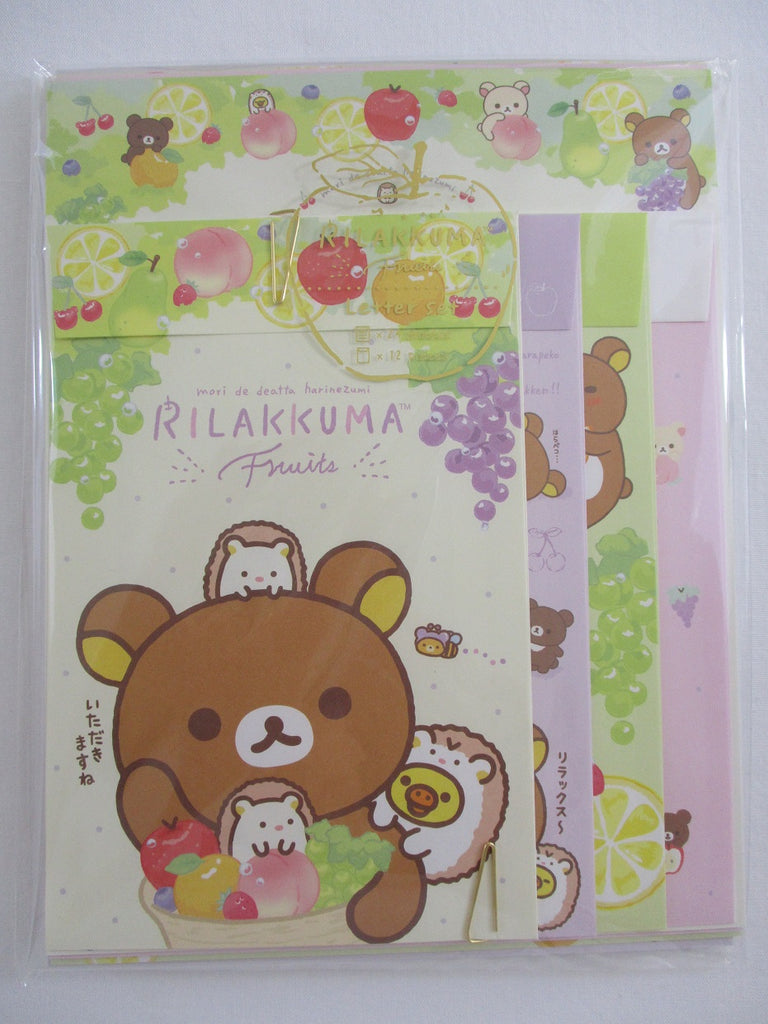 Cute Kawaii San-X Rilakkuma Fruits Letter Set Pack - A - Stationery Writing Paper Envelope Penpal
