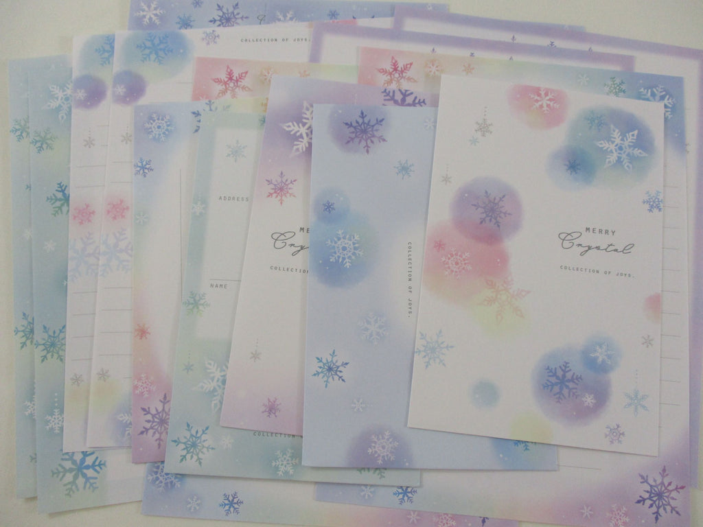 Cute Kawaii Kamio Snow Merry Crystal Winter Letter Sets - Stationery Writing Paper Envelope Penpal