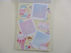 Cute Kawaii Q-Lia Cat and Penguin Frozen Parlor Ice Cream 4 x 6 Inch Notepad / Memo Pad - Stationery Designer Paper Collection