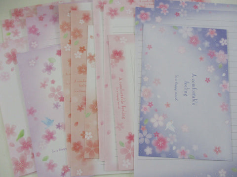 Cute Kawaii Kamio Cherry Blossom Sakura Comfortable Feeling Letter Sets - Stationery Writing Paper Envelope Penpal