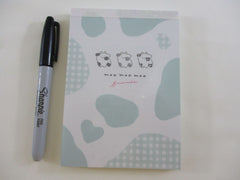 Cute Kawaii Q-Lia Dear Moo Moo Cow 4 x 6 Inch Notepad / Memo Pad - A - Stationery Designer Paper Collection