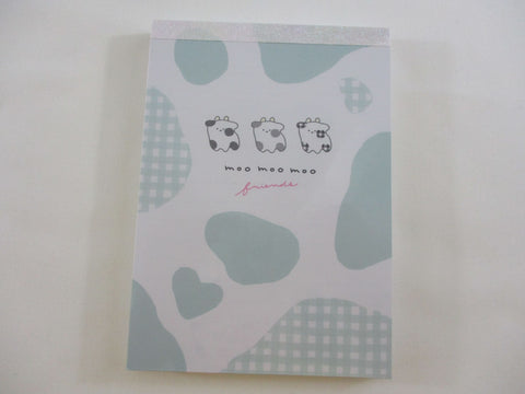 Cute Kawaii Q-Lia Dear Moo Moo Cow 4 x 6 Inch Notepad / Memo Pad - A - Stationery Designer Paper Collection