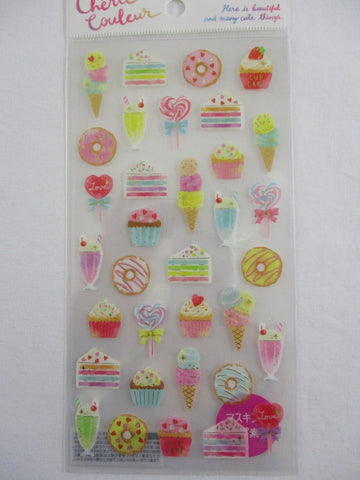 Cute Kawaii Mind Wave Cherie Couleur Donut Ice Cream Cupcake Drink Sticker Sheet - for Journal Planner Craft Organizer Calendar