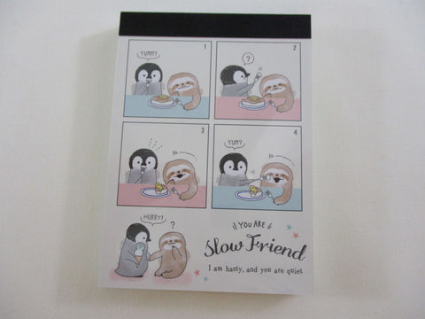Cute Kawaii  Q-Lia Penguin Yummy Mini Notepad / Memo Pad - Stationery Designer Paper Collection