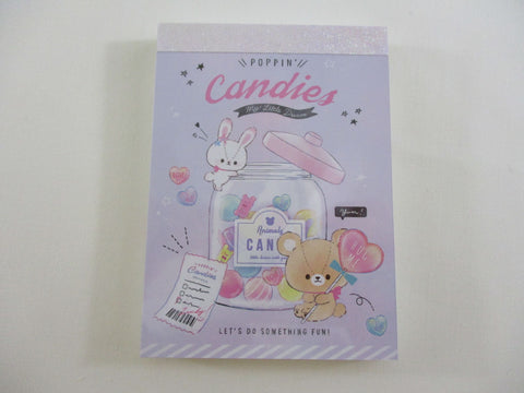 Cute Kawaii Q-Lia Poppin Candies Bear Rabbit Mini Notepad / Memo Pad - Stationery Designer Paper Collection