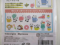 Cute Kawaii World Craft Panda Flake Stickers Sack - for Journal Agenda Planner Scrapbooking Craft