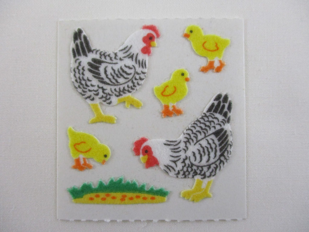 Sandylion Chicken Fuzzy Sticker Sheet / Module - Vintage & Collectible