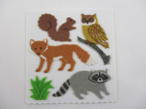 Sandylion Fox Squirrel Fuzzy Sticker Sheet / Module - Vintage & Collectible