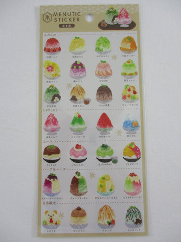 Cute Kawaii Mind Wave Menutic Fruit Shave Ice Hawaii Sticker Sheet - for Journal Planner Craft Organizer