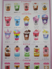 Cute Kawaii Mind Wave Menutic Bubble Pearl Tea Tapioca Drink Sticker Sheet - for Journal Planner Craft Organizer