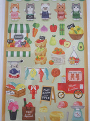 Cute Kawaii Mind Wave Miniature Animal Family - Cat Market Shops Kitchen Life Sticker Sheet - for Journal Planner Craft