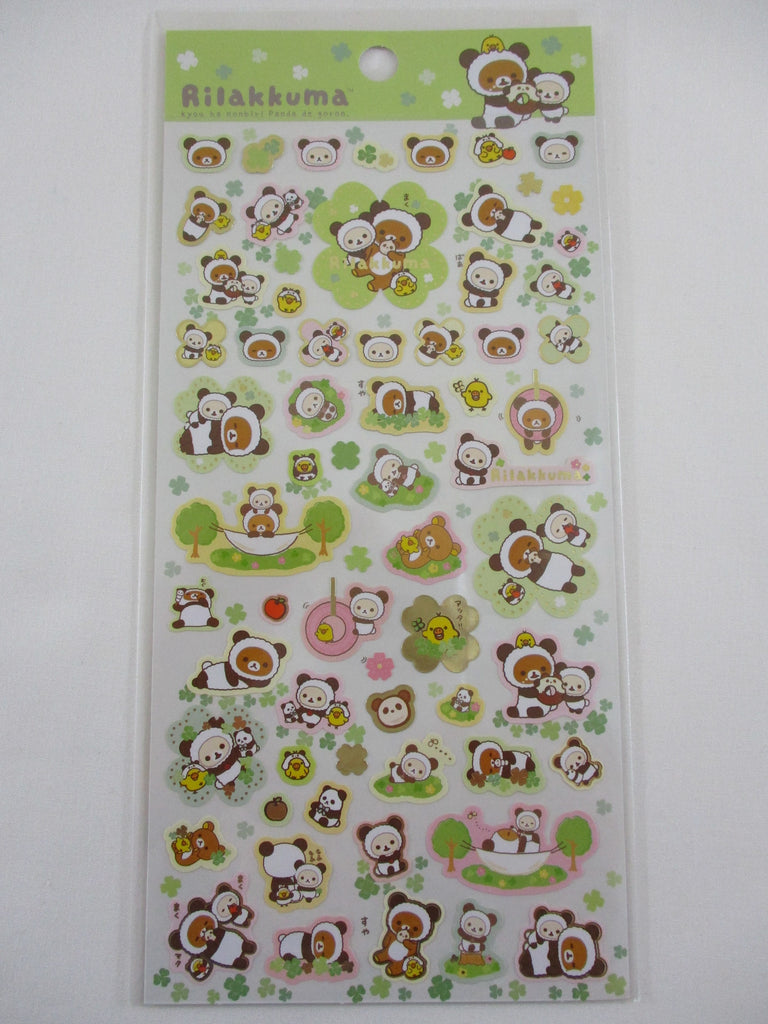 Cute Kawaii San-X Rilakkuma Bear Panda Sticker Sheet 2015 - A - for Planner Journal Scrapbook Craft