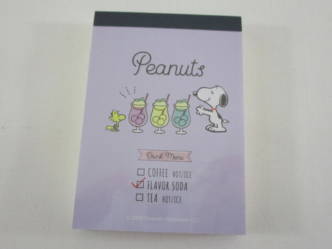 Cute Kawaii Peanuts Snoopy Mini Notepad / Memo Pad Kamio - A Flavor Soda Drink - Stationery Designer Paper Collection