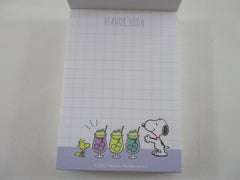 Cute Kawaii Peanuts Snoopy Mini Notepad / Memo Pad Kamio - A Flavor Soda Drink - Stationery Designer Paper Collection