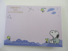 Cute Kawaii Peanuts Snoopy Mini Notepad / Memo Pad Kamio - I Starry Night - Stationery Designer Paper Collection