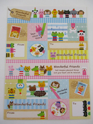 Cute Kawaii Wonderful Friends Sticker Sheet - for Journal Planner Craft