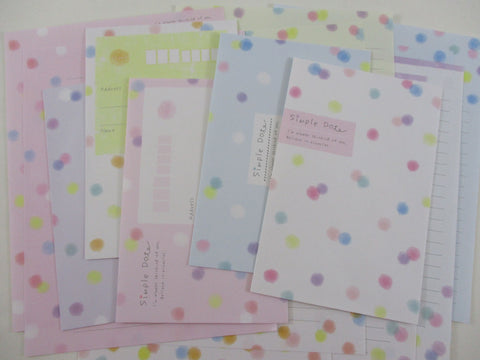 Cute Kawaii Crux Simple Dots Pastel Color Soft Letter Sets - Stationery Writing Paper Envelope