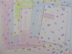 Cute Kawaii Crux Simple Dots Pastel Color Soft Letter Sets - Stationery Writing Paper Envelope