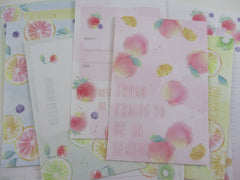 Cute Kawaii Crux Fresh Fruits Berries Strawberry Peach Orange Kiwi Letter Sets - Stationery Writing Paper Envelope