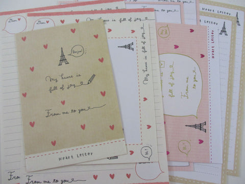 Cute Kawaii Kamio Hearts Full of Joy Letter Sets - Stationery Writing Paper Envelope