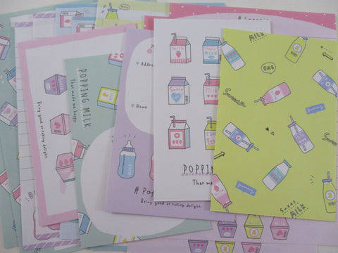 Cute Kawaii Kamio Popping Milk Letter Sets - Stationery Writing Paper Envelope