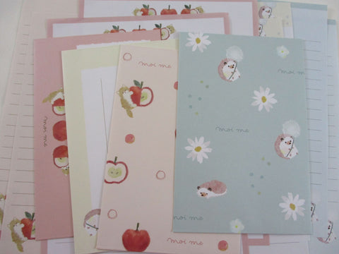 Cute Kawaii Q-lia Hedgehog Daisy Apple Letter Sets - Stationery Writing Paper Envelope