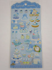 Cute Kawaii Mind Wave Lavish Sweets - Blue Princess Fairy Tale Sticker Sheet - for Journal Planner Craft Organizer