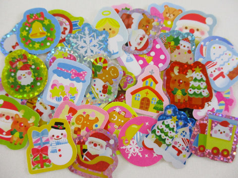 Christmas Winter Santa Ginger Bread Snowman Flake Stickers - 40 pcs