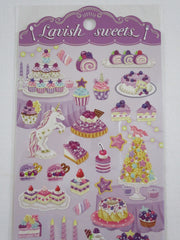 Cute Kawaii Mind Wave Lavish Sweets - Purple Blueberry Sticker Sheet - for Journal Planner Craft Organizer