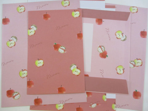 Cute Kawaii Q-Lia Hedgehog Apple Moime Letter Sets - Writing Paper Envelope Stationery