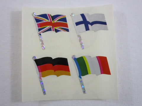 Sandylion Flags Glitter Sticker Sheet / Module - Vintage & Collectible