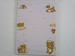 Cute Kawaii San-X Rilakkuma Bear Hedgehog and Fruits 4 x 6 Inch Notepad / Memo Pad - Stationery Designer Paper Collection