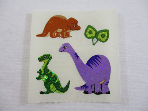 Sandylion Dino Dinosaurs Glitter Sticker Sheet / Module - Vintage & Collectible