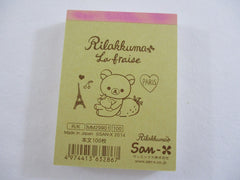 Cute Kawaii San-X Rilakkuma Bear La Fraise Strawberry Mini Notepad / Memo Pad - A - Stationery Writing Message