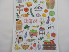 Cute Kawaii MW Drawing Series - A - Fruits and Vegetables Sticker Sheet - for Journal Planner Craft